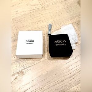 CHANEL Black Coin Pouch Purse with Gold Accents